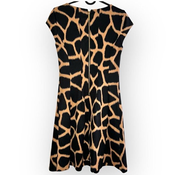 Michael Kors Black and Tan Midi Dress - Picture 5 of 9